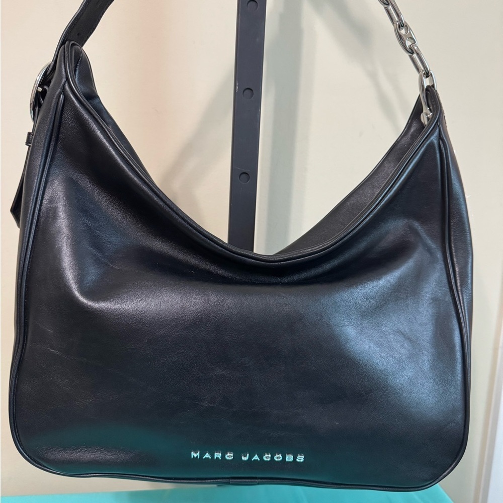 Marc Jacobs Black Leather Hobo Shoulder Bag
